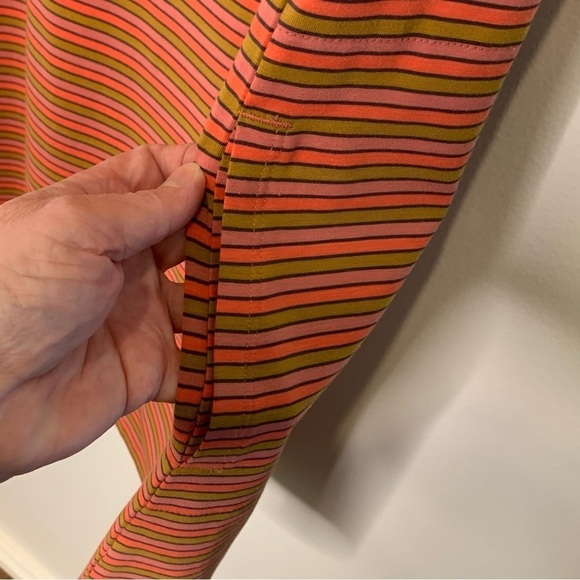 Toad & Co Swifty Tank Dress w pockets in coral, pink, green stripe.‎ Size Medium - Picture 4 of 10